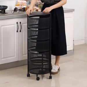 ชั้นวางวงกลม ชั้นวางของ ชั้นวางเข้ามุม ชั้นวางเคลื่อนที่หมุนได้360 องศา ตะกร้าใส่ของ ตะแกรงใส่ของ ชั้นวางในครัว