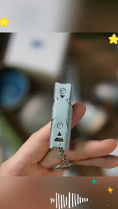 Survival Whistle Double-Tube Sonic/High Decibel Stainless Whistle/Outdoor High Frequency Earthquake Life-Saving Tool
