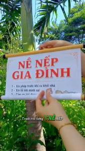 Tranh NỀ NẾP GIA ĐÌNH – 15 Điều Ý Nghĩa In Vải Cuộn Lại Được Kích Thước 30x40cm