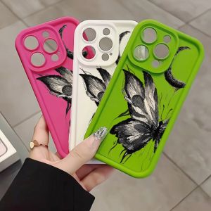 Phone Case Painting butterfly For iphone 11 12 13 14 15 Pro Max Casing silicone xr xs Max 7 8 Plus 11Pro 13Plus