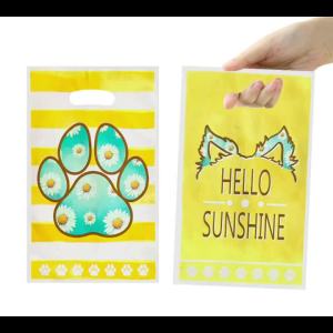 20Pcs/40Pcs Dog Paw Pattern Hello Sunshine Letters Yellow Gift Bags Suitable for Gift Packaging at Holiday Events and Parties Themed Parties and Party Supplies Small Party Gift Bags. Small Gift Packaging Bags Return Gift Bags and Gift Bags Suita...