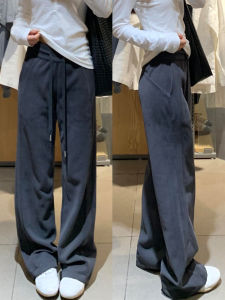 Grey Casual Sport Pants Womens Spring Autumn 2025 New Lulu Straight Loose Slimming Narrow Version Wide Leg Sweatpants