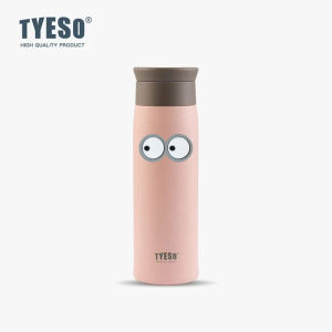 TYESO | Tyeso 500ml Thermoses Eye Adhesive Stickers Stainless Steel Insulated Water Bottle Simple Round Shoulder Portable Travel Mug