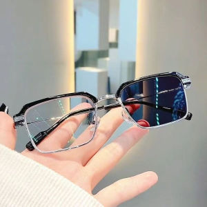 1pcs Lightweight Photochromic Square Sunglasses UV Adaptive Lenses for Driving & Outdoor Travel