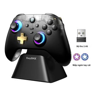 EasySMX | Tay Cầm Chơi Game Không Dây EasySMX D05 Với Cần Điều Khiển Cảm Ứng Hall Effect RGB Dành Cho Nintendo Switch PC Windows - Bao Gồm Đế Sạc