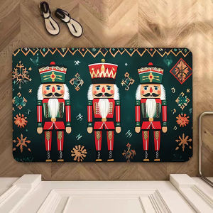 VIKAMA Nutcracker Soldier Doormat Comfortably Soft and Warm Noise-Reducing Entrance Hallway Mat Bathroom Rug Home Decor