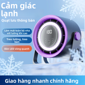 Quạt Điện Không Cánh Có Thể Sạc Lại Bằng USB 1800mAh Máy Tính Để Bàn Silent Turbo 100 Tốc Độ Quạt Làm Mát Ánh Sáng Xung Quanh