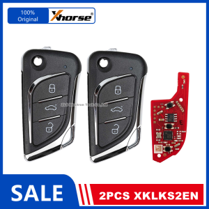XHORSE | 2 Piece XHORSE XKLKS2EN LEI.KSS Style(ENrome-plating) Universal Wire Remote Key English Version Replace XKLKS0EN