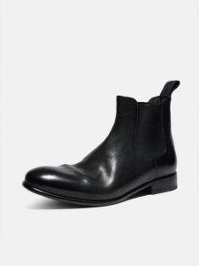 dreambox | Stone Washed Horse Leather Minimalist Style Chelsea Boots