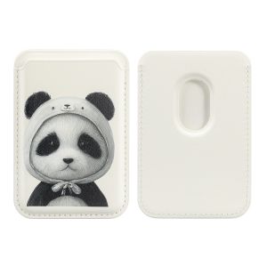 LS | Cute Cartoon Pattern For Magsafe Card Holder Magnetic Leather Wallet For iPhone 17 16 Pro Max Samsung S26Ultra Back Pocket Cover