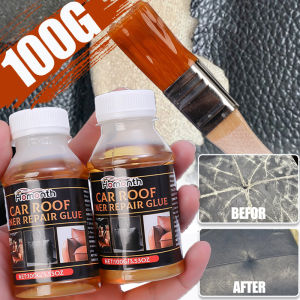 หลังคารถยนต์สากลผ้ากาวซ่อมแซมหนังเทปแปรง100ก. ผ้าหลังคารถทนต่ออุณหภูมิสูงแข็งแรงทนทานเครื่องมือขจัดสิ่งปนเปื้อนภายในรถยนต์