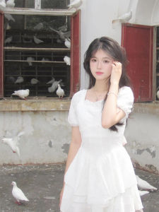 Ballet Style Butterfly Knot White Dress Summer Spring Womens Short Skirt Puffy Birthday Date Fairy Tale Princess A-Line Dress