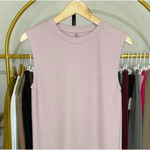 inner dress tanpa lengan bahan knit mango premium