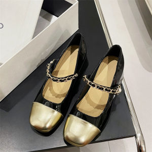 รองเท้าส้นสูง Mary Janes สำหรับผู้หญิง ทรงหัวมน ดีไซน์เก๋ไก๋ สไตล์หวานๆ สำหรับใส่ไปทำงานในช่วงฤดูใบไม้ผลิและฤดูใบไม้ร่วง