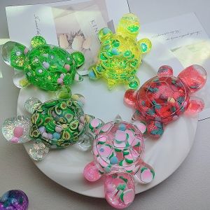 Color Fruit Luminous Turtle Create Christmas Ornaments Glow in the Dark Miniature Turtle Micro Landscape Kid Toy Home Decor Gift