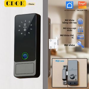 CDOK G18 Tuya Ứng Dụng Khóa Thông Minh Cho Cửa Gỗ Vân Tay Mật Khẩu Kiểm Soát Truy Cập Khóa Tự Động Bluetooth Hợp Kim Nhôm