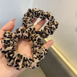 2025 New Simple Leopard Print Fabric Hair Ties for Women Elastic Hair Bands Hair Accessories No Damage to Hair Suitable for All Hair Types