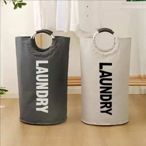Extra-Large Waterproof Laundry Basket with Padded Handle Foldable Dirty Clothes Storage Bucket for Bathroom Laundry Room Balcony