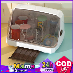 Baby Feeding Bottle Storage Box Drain Rack Supplies Drying Dustproof Storage Container With Lid