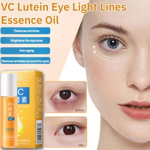 VC Lutein Eye Light Lines Essence Oil Anti Wrinkle Eye Serum Oil With Roller Firming Fade Eye Bags Massage Essential Oil