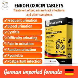 Cassiel Pet Antibiotic Enrofloxacin For Hematuria Nasal Discharge Fever Skin swelling Vomiting For Dogs & Cats