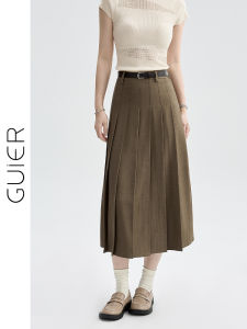 High Waist A-Line Midi Skirt Womens 2025 New Summer Versatile Drapey Slimming Pleated Skirt Stylish Casual Fashionable