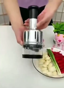 304 Stainless Steel Vegetable Chopper Chili Garlic Hand Cutter Portable Kitchen Chopper Cutter Dicer
