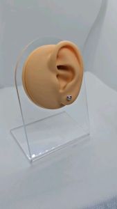 heart stud stone 2mm earrings silver 92.5 italy silver jewelry (TUNAY NA SILVER)