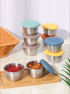 1pcs Bear Design Small Condiment Cup Container Sealing Leak-proof Sauce Cups Portable Salad Dressing Organizer Box for Kitchen