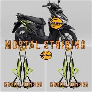 STIKER STRIPING LIS LES BODY HONDA BEAT CBS NEW 2024 2025 HIJAU
