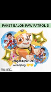 Paket Balon PAW PATROL B / Dekorasi Ulang Tahun Paw Patrol Chase Marshall Rubble Skye