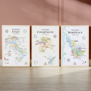 Spain Wine Map Italy Wine Map Wine Map of Bordeaux France Canvas Painting Wall Poster Art Prints Home Decor Gift
