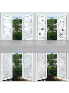 Fuhuan Frosted Glass Film Self Adhesive Safety Film Bathroom Sliding Door Decorative Window Sticker Privacy Film Plant Floral