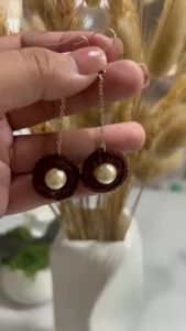 PNG Handmade Crochet Earrings for Women Gift Souvenir Fashion Accessories Cute Aesthetic Handmade Earrings for Personal Use and Giveaways