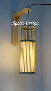 (Xưởng HCM) Đèn Gỗ Treo Tường Trụ Tròn Lõi Trắng Decor Homestay Coffee Shop Nhà Hàng.