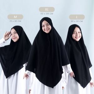 Khimar Sava Segitiga Non Pad Jetblack M/L/XL By Yufina