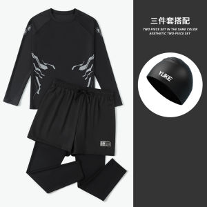 Mens Swimming Suit Set Long Sleeve Thermal Spring Diving Equipment Adult Teenage Long Pants Wetsuit Nylon Spandex Swimsuit