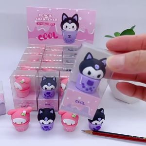 Serutan Kepala Karakter Sanrio Kuromi / Melody - Rautan pensil rubber head Kuromi-melody cute fancy