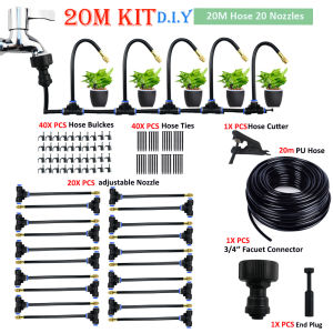 DIY Misting System For Lawn Garden Irrigation/Universal Adjustable Atomizing Sprayer/5-20M Kit Water Mister