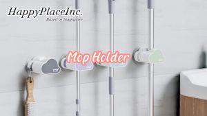 Mop Broom Holder Wall Mounted Mop Holder Household Adhesive Storage Broom Hanger Mop Hook Racks Kitchen Bathroom Organizer