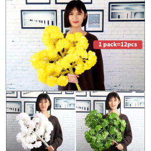 12PCS 65cm Artificial birch leaves DIY For Wedding EventsParties Decoration Display