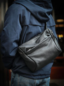 Casual Leather Mens Crossbody Bag Large Capacity Chest Bag Functional Single Shoulder Sling Bag Trendy Leisure Backpack