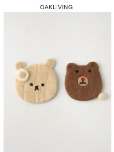 Nordic Style Wool Felt Cup Mat Heat Insulation Pad Home Dining Table Cute Tea Cup Mat Pad Oakliving Small  Handmade Cotton Linen