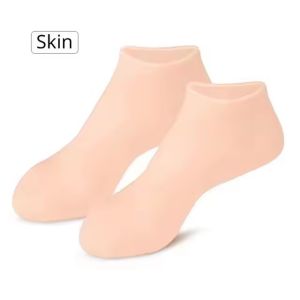 1set Elastic Silicone Foot Socks and Hand Gloves Set Prevent Drying Cracking Feet Skin Care Reusable Moisturizing Spa Kit