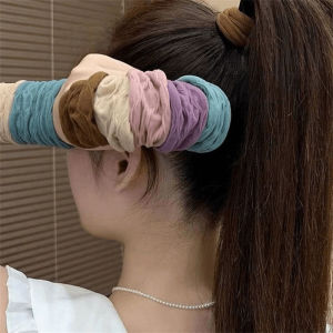 Durable ultra-wide seamless head rope versatile high ponytail mask hair ring high elastic rubber band womens hair rope