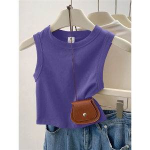 Áo Ba Lỗ Không Tay Ngắn Phong Cách Mỹ Cạp Cao Dành Cho Nữ Mùa Hè Mới Áo Ba Lỗ Dây Đeo Dopaamine in Họa Tiết Hoa Cotton