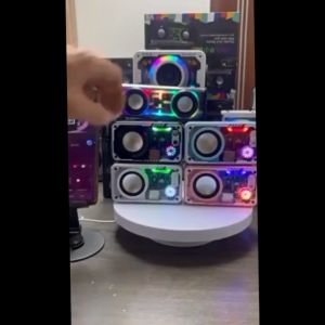 Speaker Cyberpunk RGB LED & Speaker Mecha Transparent Design: Bluetooth V1 / V8 Double Subwoofer Music Speaker