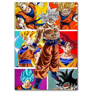 Bandai | 5D Diamond Painting Anime Dragon Ball Z Super Saiyan Mosaic Embroidery Cross Stitch Kit DIY Wall Decoration Picture
