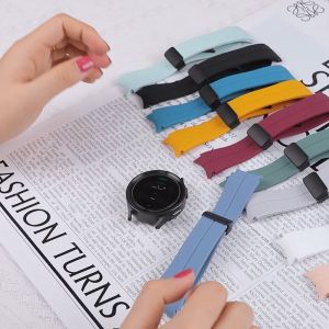 Original Silicone Strap + Protective Case For Samsung Galaxy Watch 6 40mm 44mm strap Magnetic Buckle Band samsung watch 6 Classic 43mm 47mm Soft TPU Cover Bumper Full Screen Protector Cover