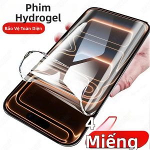 4 Miếng Dán Bảo Vệ Màn Hình HD Hydrogel Full Cover Cho iPhone 11/12/13/14/15/16/17 Pro Max Plus Air 16e Chống Trầy Xước Chống Vỡ